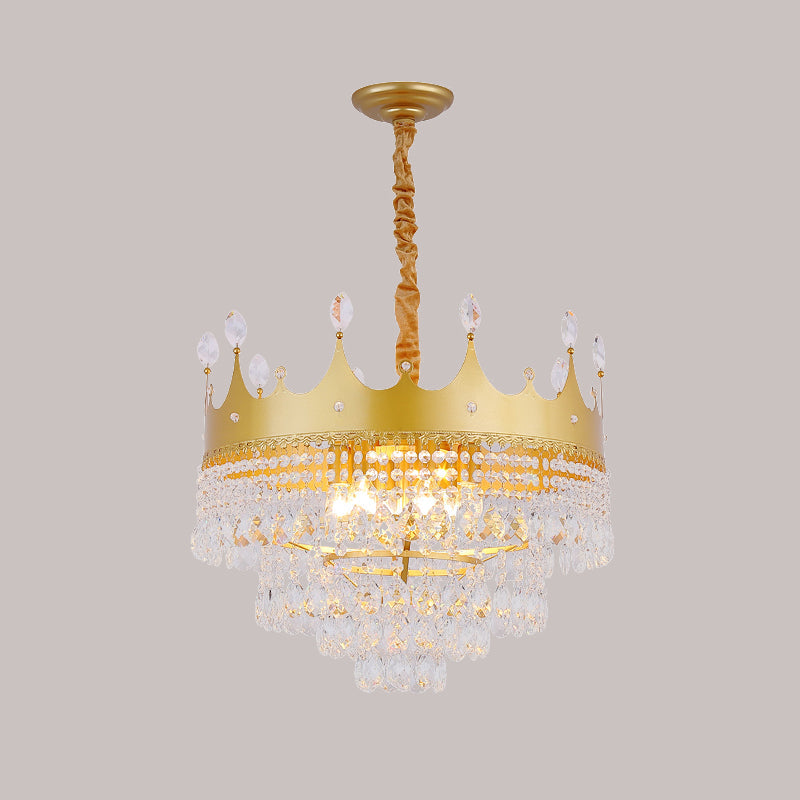 Crown Bedroom Chandelier Metallic Kids Pendant Light Fixture - Rebooters