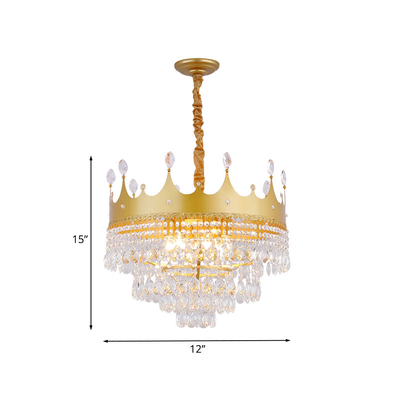 Crown Bedroom Chandelier Metallic Kids Pendant Light Fixture - Rebooters