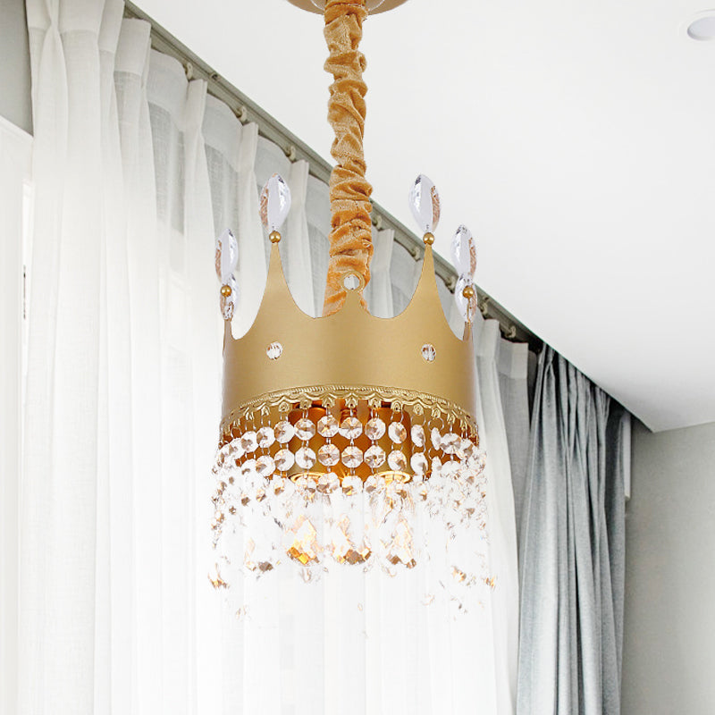 Crown Bedroom Chandelier Metallic Kids Pendant Light Fixture - Rebooters