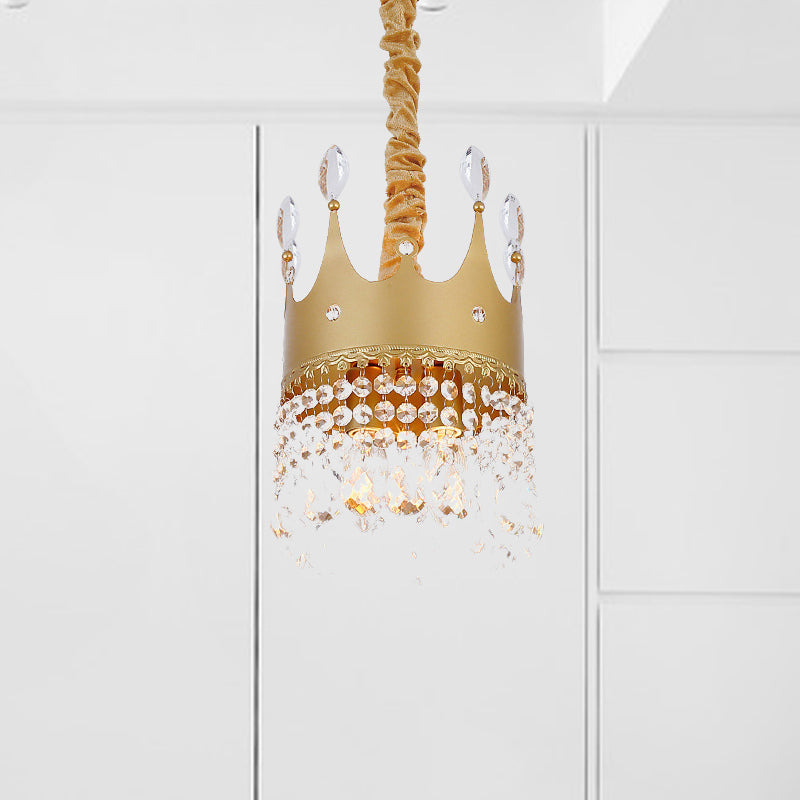 Crown Bedroom Chandelier Metallic Kids Pendant Light Fixture - Rebooters
