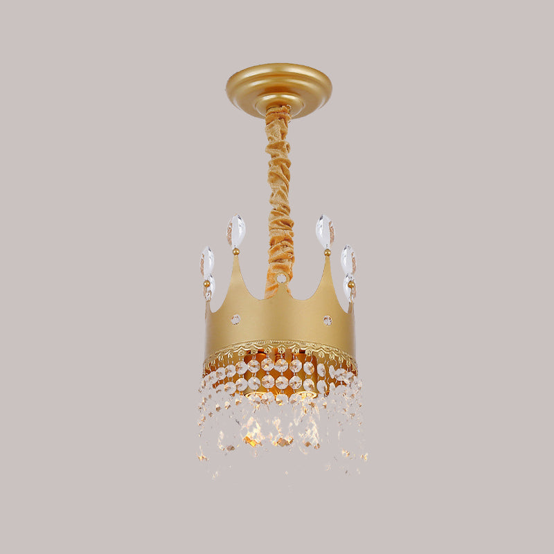 Crown Bedroom Chandelier Metallic Kids Pendant Light Fixture - Rebooters