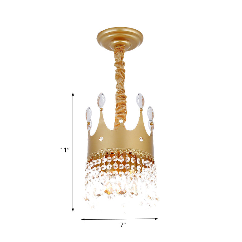 Crown Bedroom Chandelier Metallic Kids Pendant Light Fixture - Rebooters