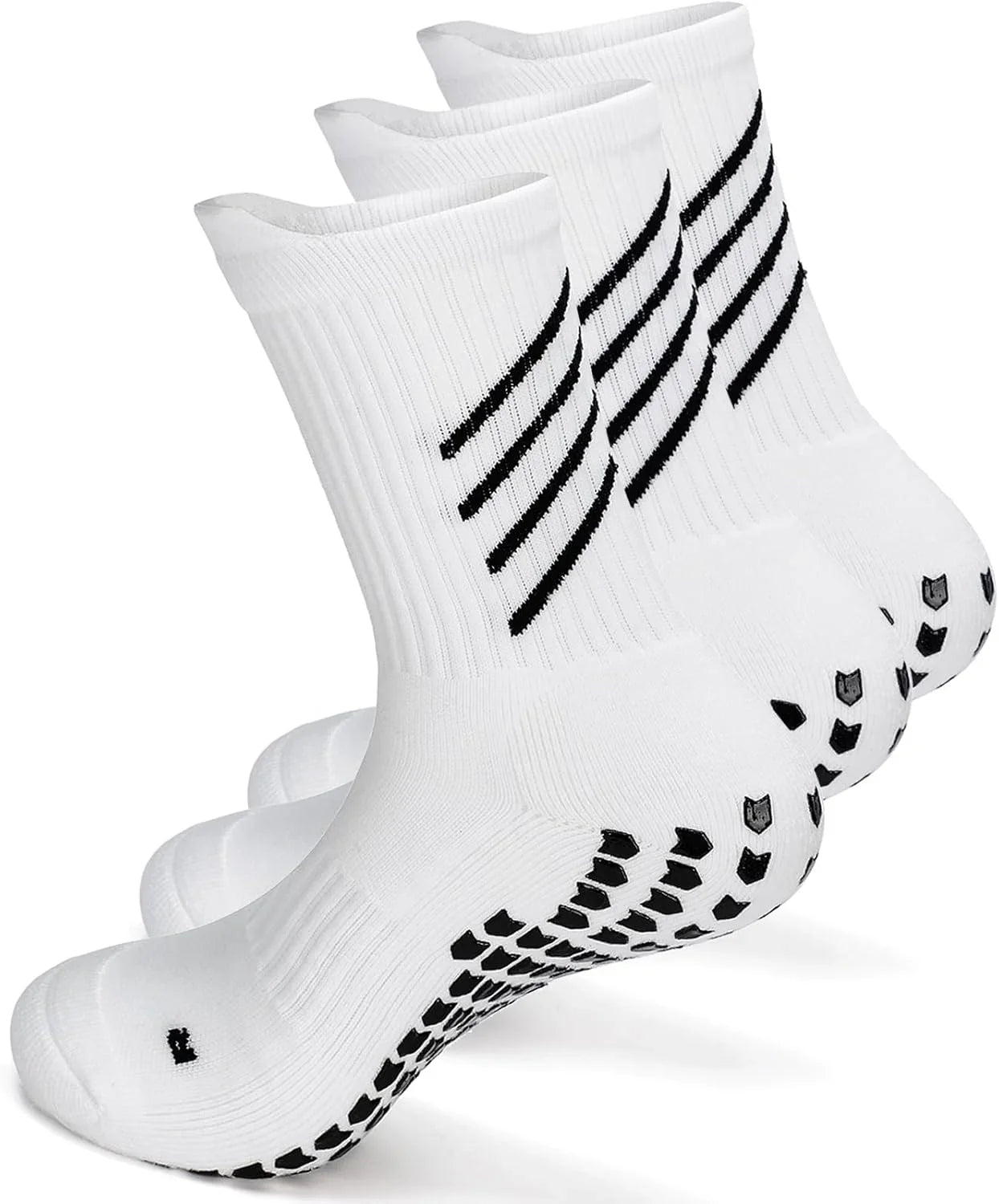 Rebooters Anti-Slip Grip Sports Socks – Cushioned, Breathable Cotton Blend, Unisex