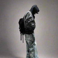 Men's Gothic Two Piece Jacket Faux Leather Oversize Hoodie - Rebooters Mens Leather Jackets