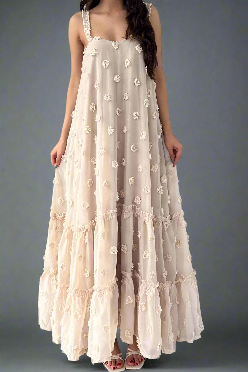 Daisy Loose-Fit Maxi Dress with Floral Décor and Flow Rebooters Maxi Women's Dresses