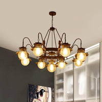7/8 Bulbs Clear Glass Chandelier Light Country Rust Pendant Lamp - Rebooters