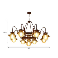 7/8 Bulbs Clear Glass Chandelier Light Country Rust Pendant Lamp - Rebooters