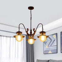 7/8 Bulbs Clear Glass Chandelier Light Country Rust Pendant Lamp - Rebooters