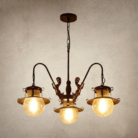 7/8 Bulbs Clear Glass Chandelier Light Country Rust Pendant Lamp - Rebooters