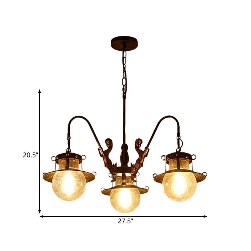 7/8 Bulbs Clear Glass Chandelier Light Country Rust Pendant Lamp - Rebooters