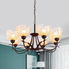 Yellow Water Glass Black Chandelier Light Bowl 8 Lights - Rebooters