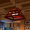 Trapezoid Cage Dining Room Pendant Light Kit Traditional Brown - Rebooters