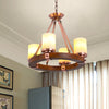 Classic Cylinder Chandelier Light 6/8/10 Heads in Brown - Rebooters
