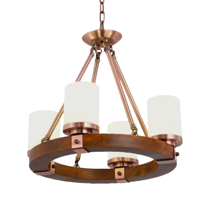 Classic Cylinder Chandelier Light 6/8/10 Heads in Brown - Rebooters