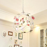2 Lights Hanging Pendant Lamp Pastoral Living Room Chandelier - Rebooters