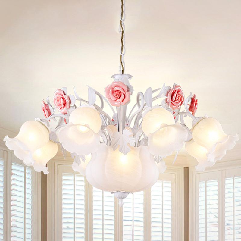 Romantic Pastoral Blossom Hanging Light 10 Lights Chandelier - Rebooters