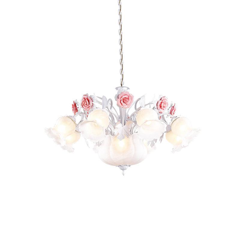 Romantic Pastoral Blossom Hanging Light 10 Lights Chandelier - Rebooters