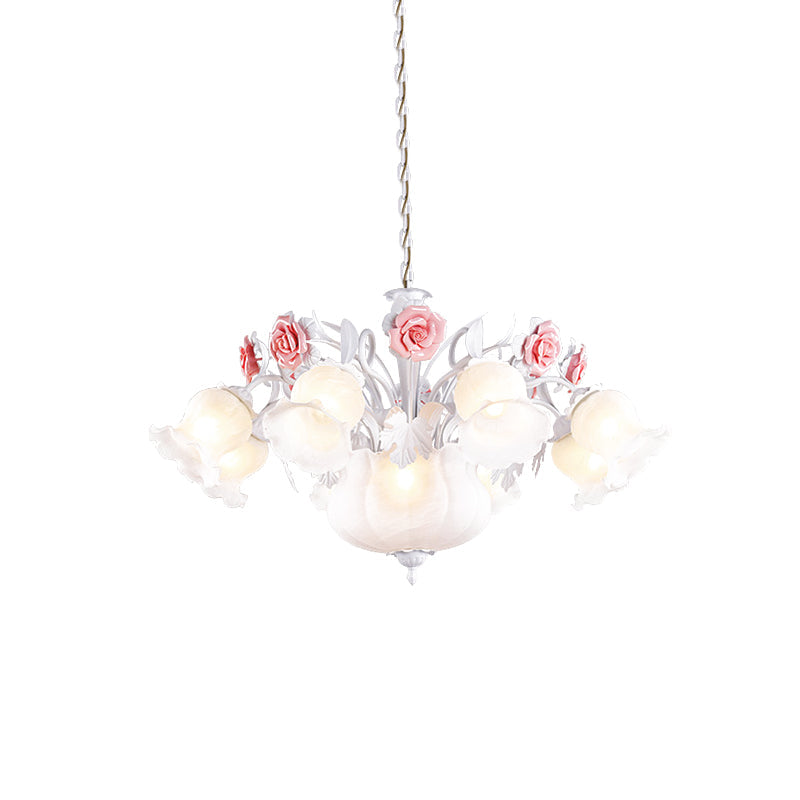 Romantic Pastoral Blossom Hanging Light 10 Lights Chandelier - Rebooters