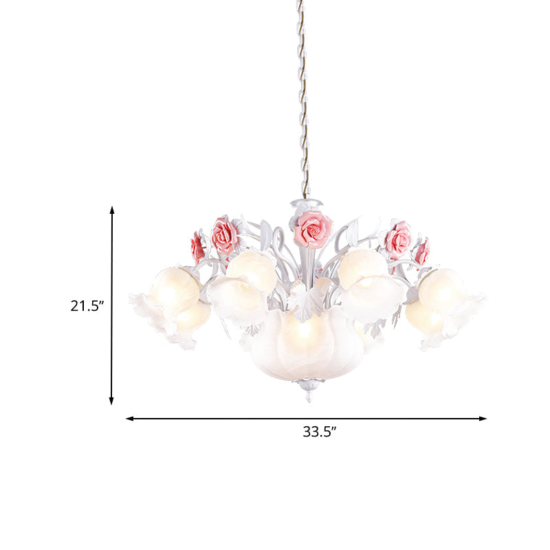 Romantic Pastoral Blossom Hanging Light 10 Lights Chandelier - Rebooters