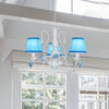 Fabric Blue Chandelier Light Fixture Conical 3/6/8 Heads - Rebooters
