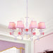 Fabric Pleated Shade Chandelier Pastoral 3/6/8 Lights Pink - Rebooters