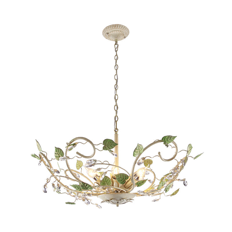 Korean Garden Bowl Ceiling Pendant 6 Lights Chandelier White - Rebooters