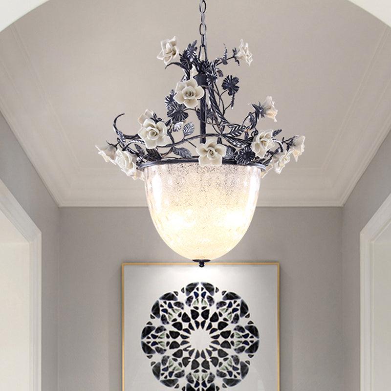 4-Bulb Bowl Chandelier Pendant Light Pastoral Style Lamp - Rebooters