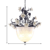 4-Bulb Bowl Chandelier Pendant Light Pastoral Style Lamp - Rebooters