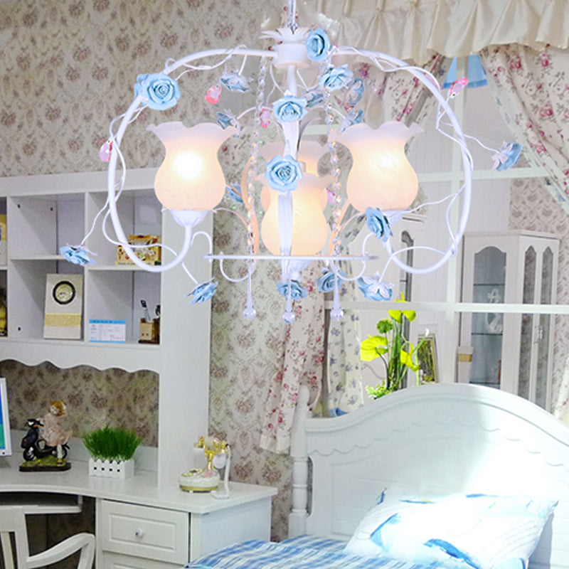 Elongated Arm Metal Chandelier Light 4 Heads Bedroom Lamp - Rebooters