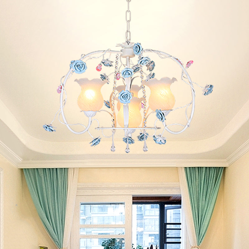 Elongated Arm Metal Chandelier Light 4 Heads Bedroom Lamp - Rebooters