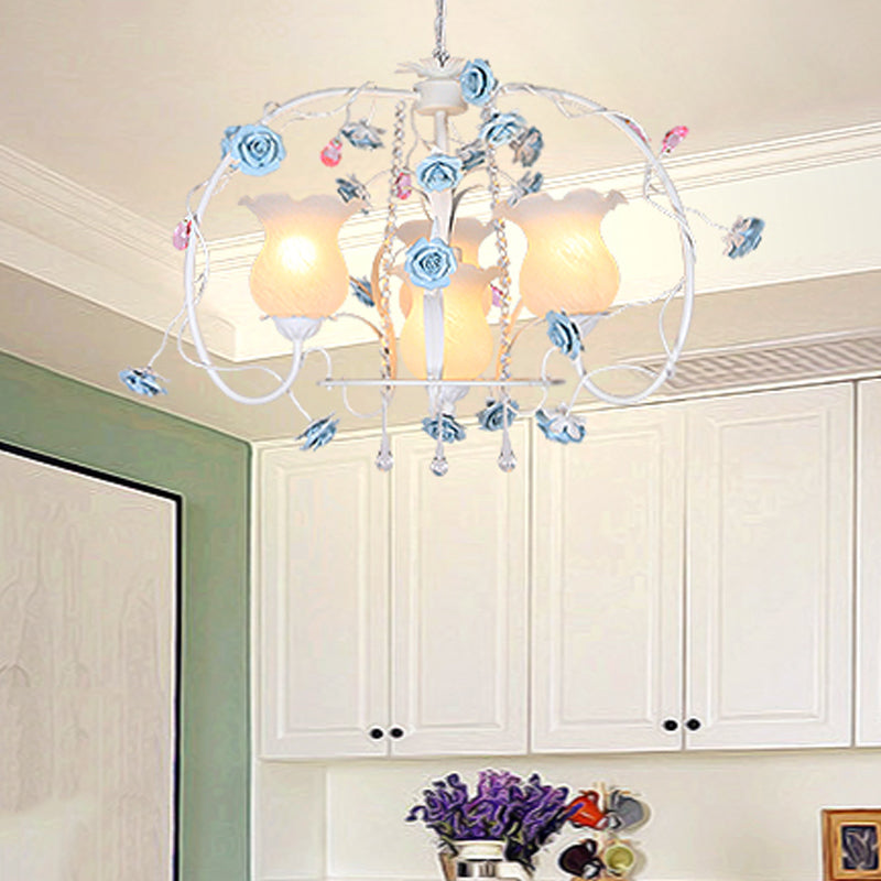 Elongated Arm Metal Chandelier Light 4 Heads Bedroom Lamp - Rebooters