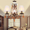 Antique Brass Tapered Hanging Chandelier with Crystal Decor - Rebooters