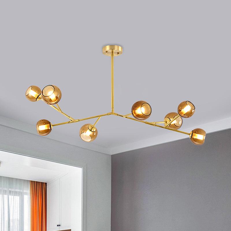 8-Bulb Living Room Ceiling Chandelier Brass Pendant Light - Rebooters