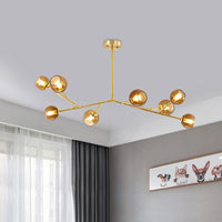 8-Bulb Living Room Ceiling Chandelier Brass Pendant Light - Rebooters