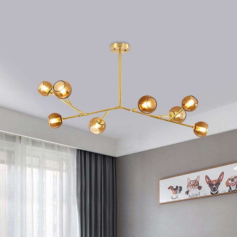 8-Bulb Living Room Ceiling Chandelier Brass Pendant Light - Rebooters