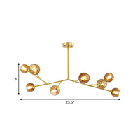 8-Bulb Living Room Ceiling Chandelier Brass Pendant Light - Rebooters