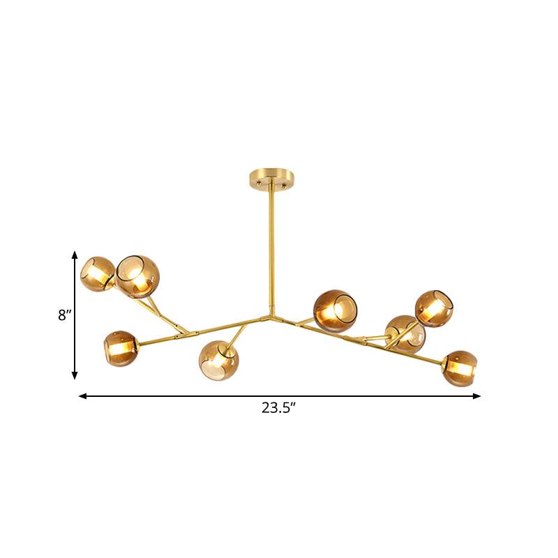 8-Bulb Living Room Ceiling Chandelier Brass Pendant Light - Rebooters