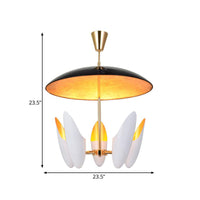 Aluminum Chamfered Capsule Chandelier 5 Heads White Lamp - Rebooters