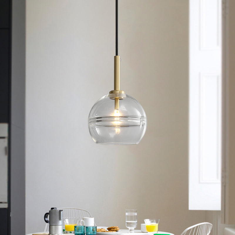 1 Light Living Room Pendant Modernist Brass Hanging Lamp - Rebooters