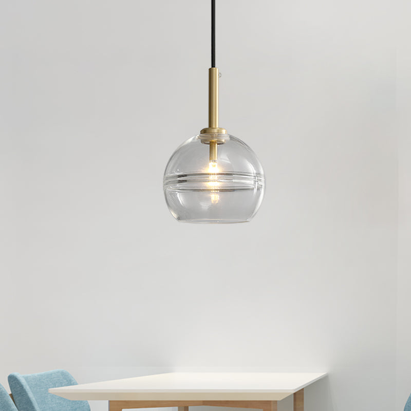 1 Light Living Room Pendant Modernist Brass Hanging Lamp - Rebooters