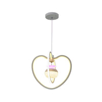 Acrylic Loving Heart Frame Pendant Lighting LED White Lamp - Rebooters