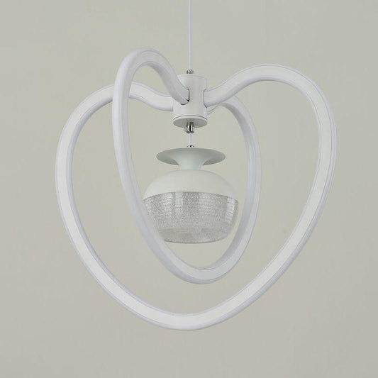 Acrylic Loving Heart Frame Pendant Lighting LED White Lamp - Rebooters