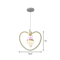 Acrylic Loving Heart Frame Pendant Lighting LED White Lamp - Rebooters