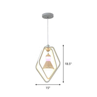 Acrylic Dual Pentagon Frame Hanging Lighting Minimalist LED White Pendant Lamp - Rebooters