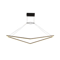 Acrylic Geometric Chandelier Pendant Light Simple LED Hanging Lamp Fixture in Black White Warm Light - Rebooters