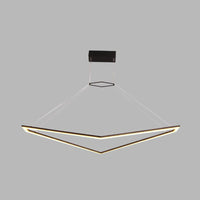 Acrylic Geometric Chandelier Pendant Light Simple LED Hanging Lamp Fixture in Black White Warm Light - Rebooters
