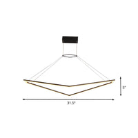 Acrylic Geometric Chandelier Pendant Light Simple LED Hanging Lamp Fixture in Black White Warm Light - Rebooters