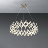 31.5"/23.5" W Grid Chandelier Acrylic LED Lamp Chrome Gold - Rebooters