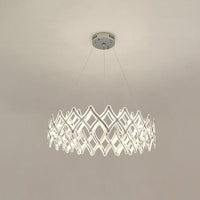 31.5"/23.5" W Grid Chandelier Acrylic LED Lamp Chrome Gold - Rebooters