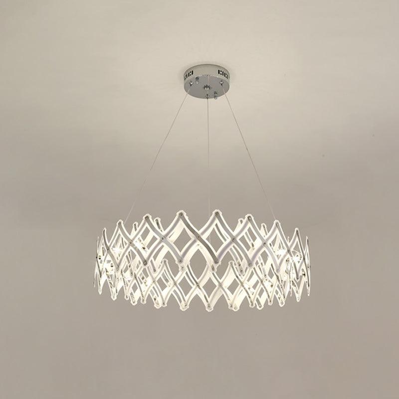 31.5"/23.5" W Grid Chandelier Acrylic LED Lamp Chrome Gold - Rebooters